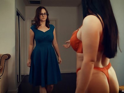 Beautiful MILF stepmom introduces the brush cute stepdaughter round lesbian sex